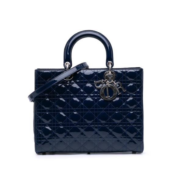 Pre-Loved Dior Large Patent Cannage Lady Dior - Picture 1 of 12